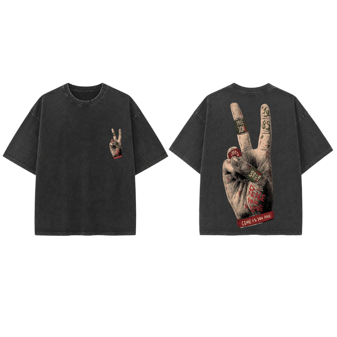 Peace over Noise - French Terry Cotton T-shirt.