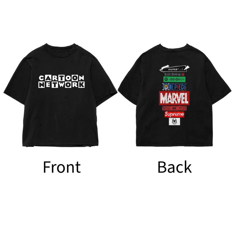 Love CARTOONNETWORK - All Black Cotton T-shirt (220 GSM).