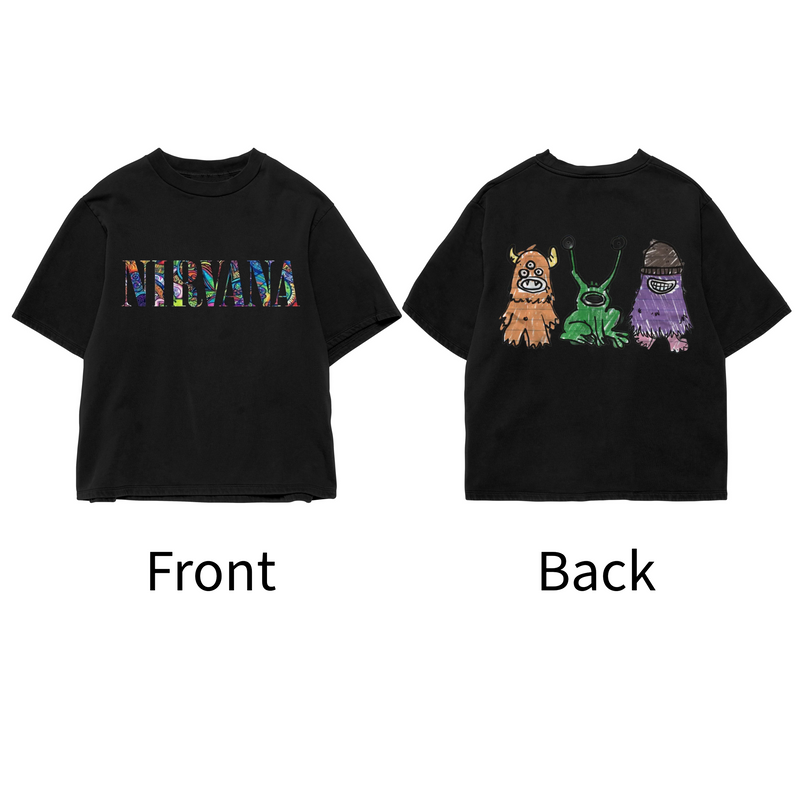 NIRVANA - All Black Cotton T-shirt (220 GSM).