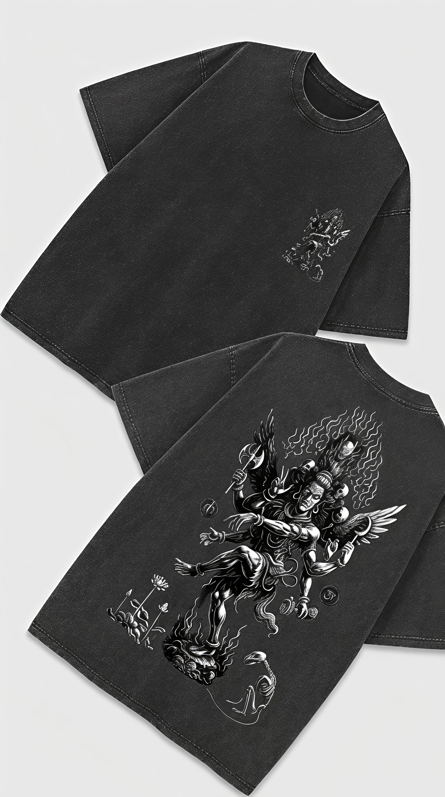 Multi Faced Lord Shiva - French Terry Cotton T-shirt.