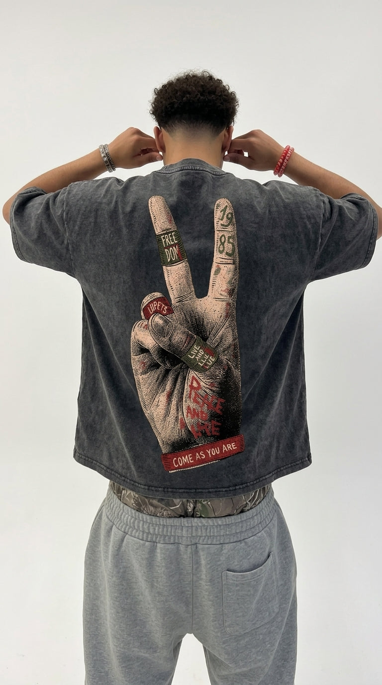 Peace over Noise - French Terry Cotton T-shirt.