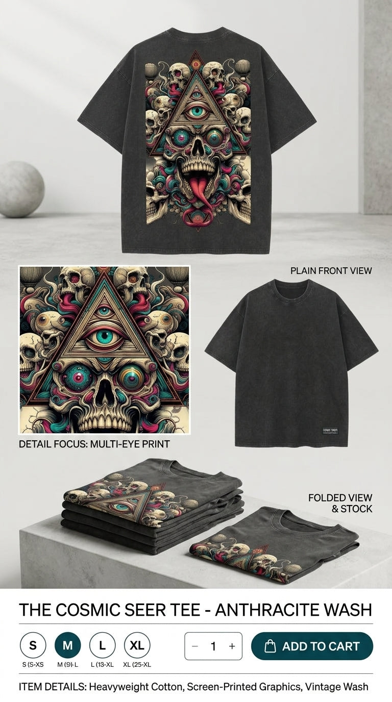 Third Eye Chaos - French Terry Cotton T-shirt.