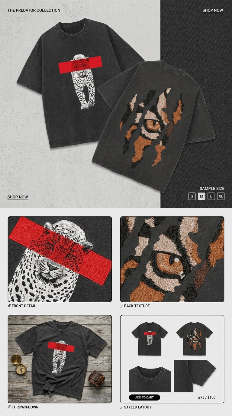 Predator Instinct - French Terry Cotton T-shirt.