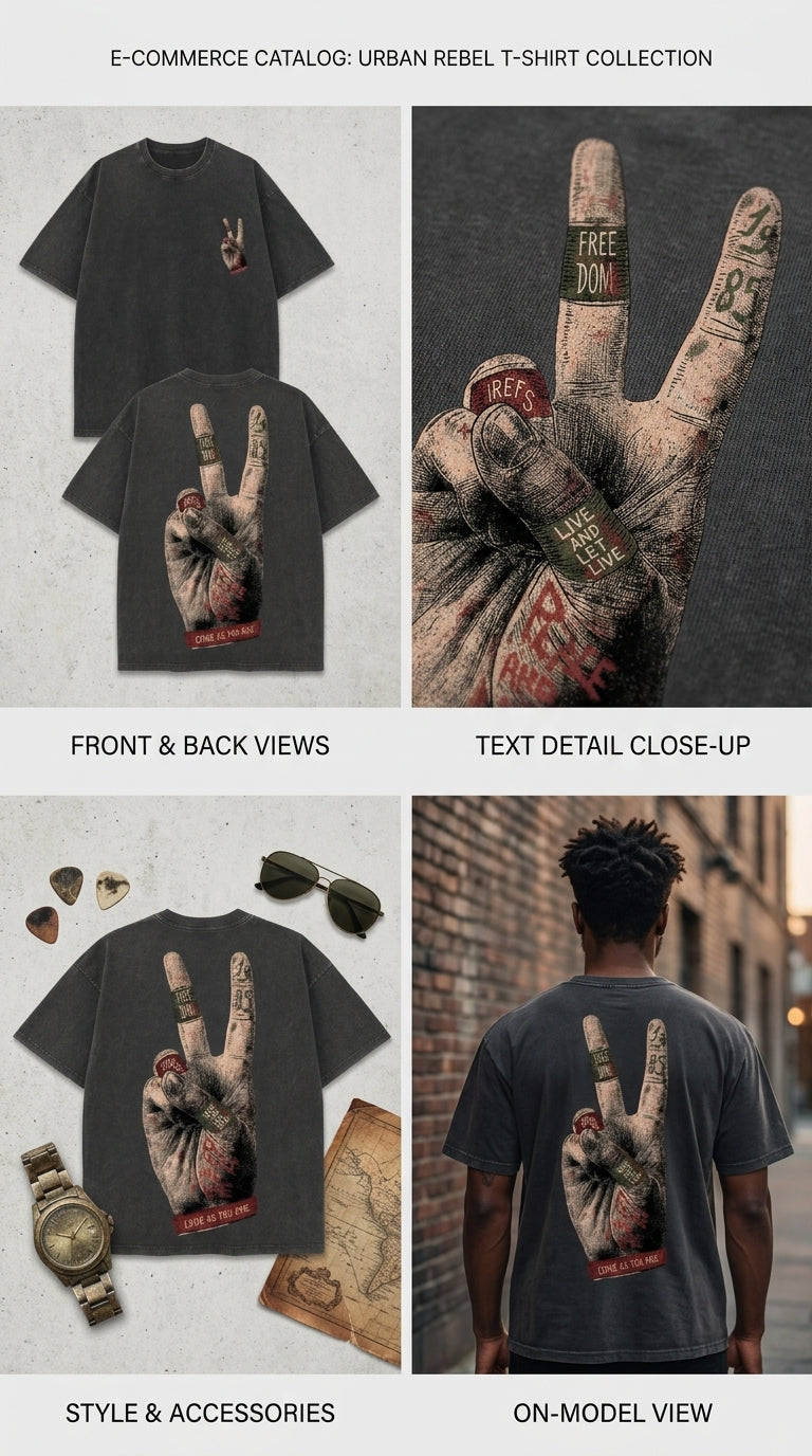 Peace over Noise - French Terry Cotton T-shirt.
