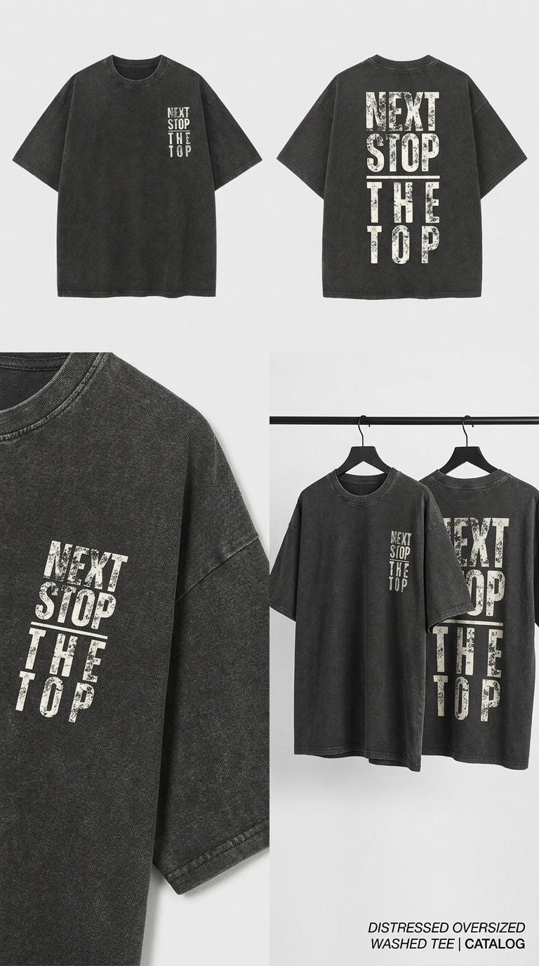 Next Stop The TOP - French Terry Cotton T-shirt.