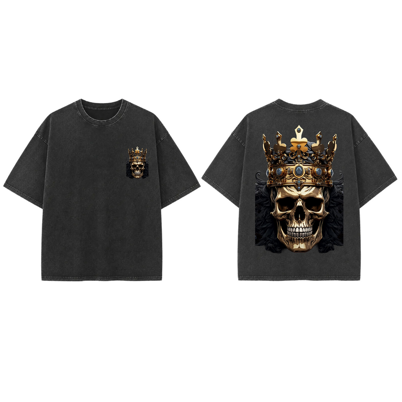 Gold Skull Crown - French Terry Cotton T-shirt.