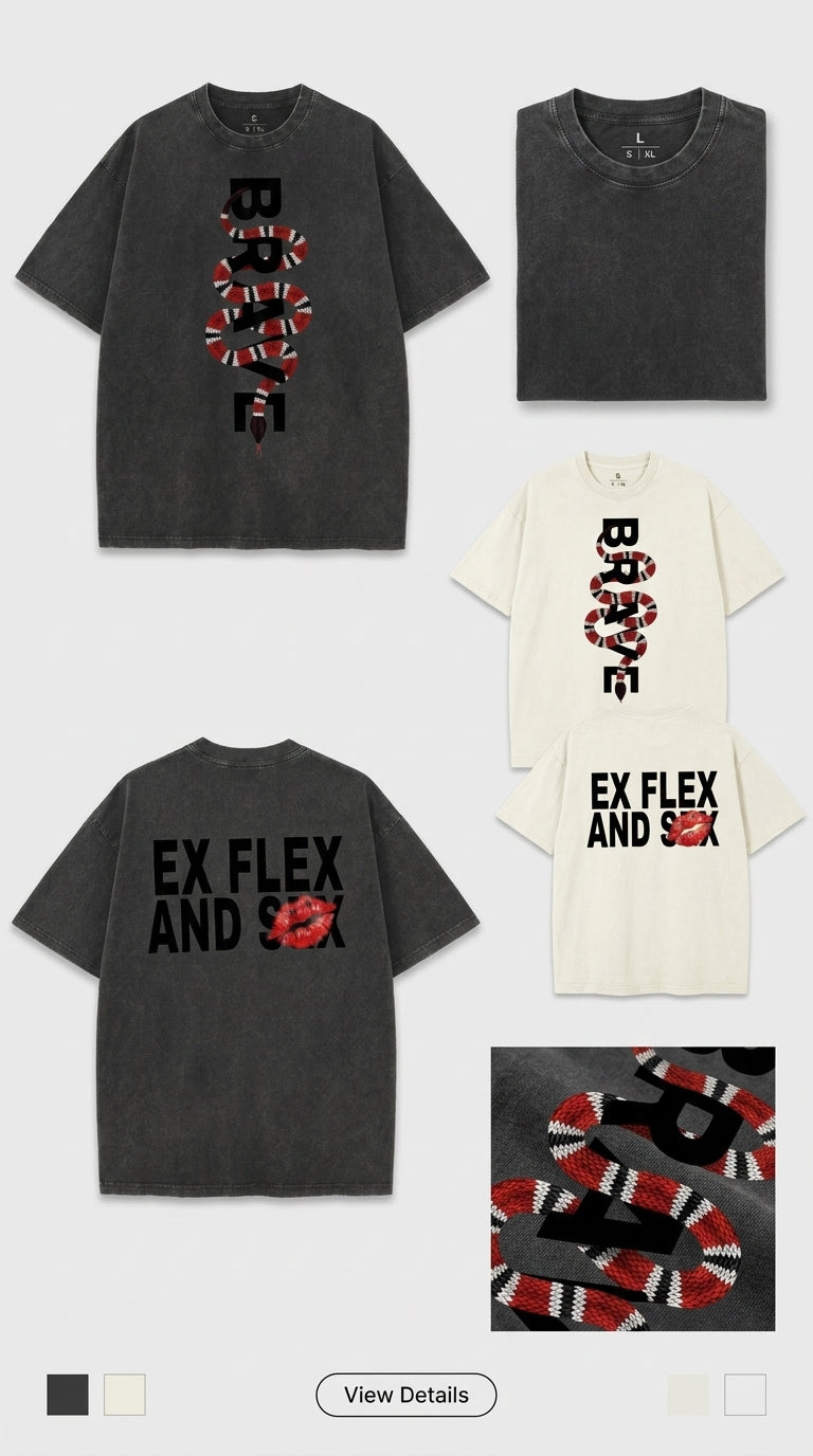Ex Flex and S*x - French Terry Cotton T-shirt.