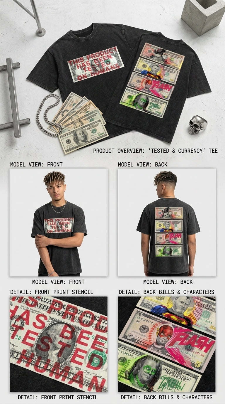 TESTED ON HUMANS - French Terry Cotton T-shirt.