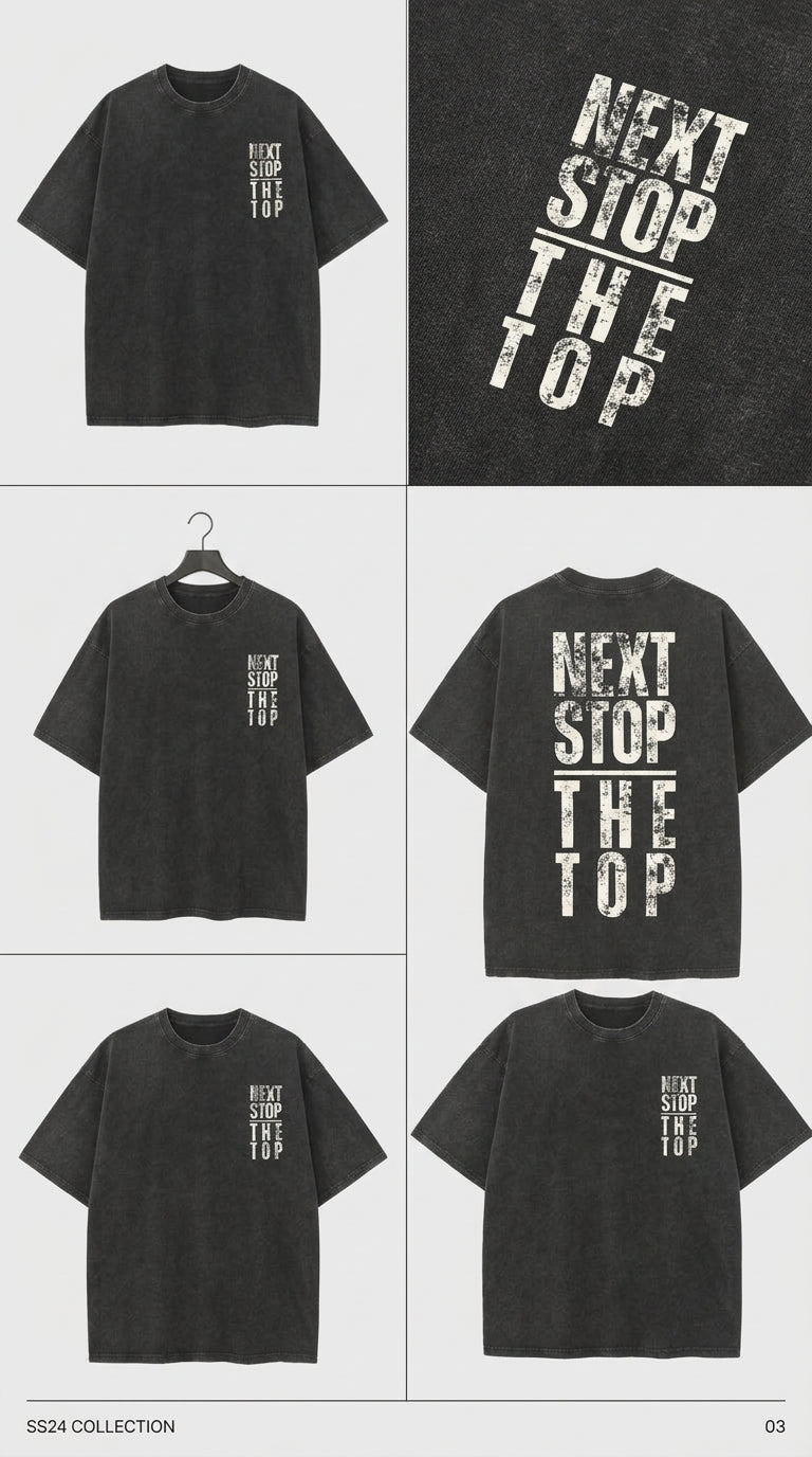 Next Stop The TOP - French Terry Cotton T-shirt.