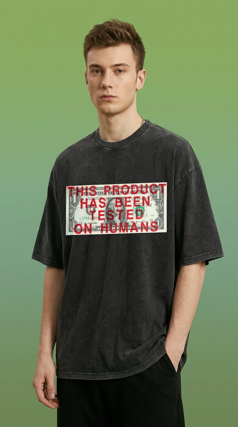 TESTED ON HUMANS - French Terry Cotton T-shirt.