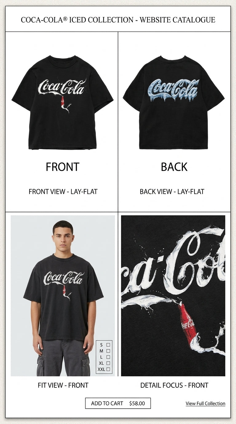 Coca-Cola - All Black Cotton T-shirt (220 GSM).