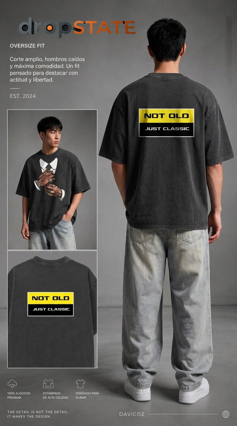 NOT OLD JUST CLASSIC - French Terry Cotton T-shirt.